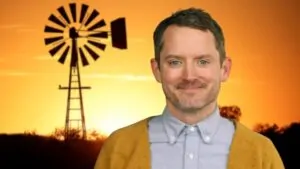 Elijah Wood’s life in Iowa captured with a sunset and windmill in the background